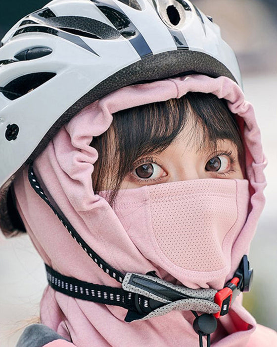 Gesichtsmaske mit Kapuze und Halswärmer zum Radfahren