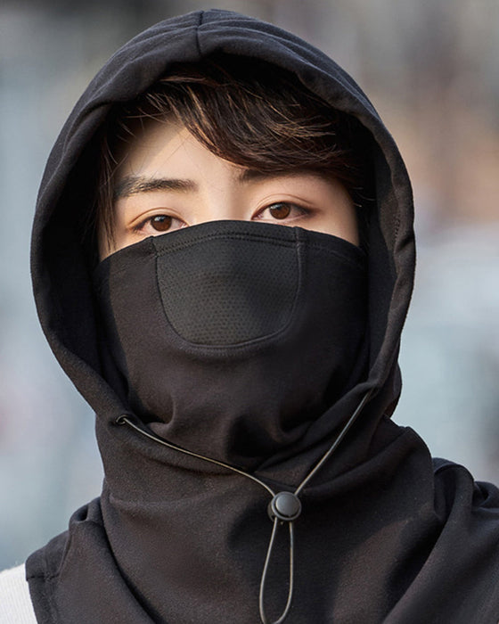 Gesichtsmaske mit Kapuze und Halswärmer zum Radfahren