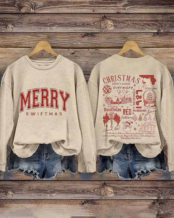 Frauen Weihnachtsbedrucktes Langarm Casual Sweatshirt