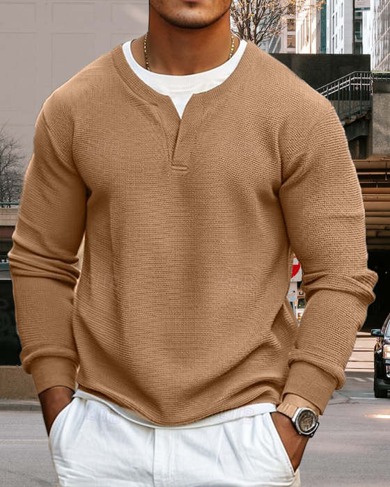 Herren-Pullover-Hoodie Mit Casual-Falschem Zwei-Teiler