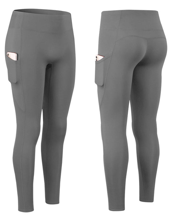 Einfarbige Leggings mit Fleece-Taschen