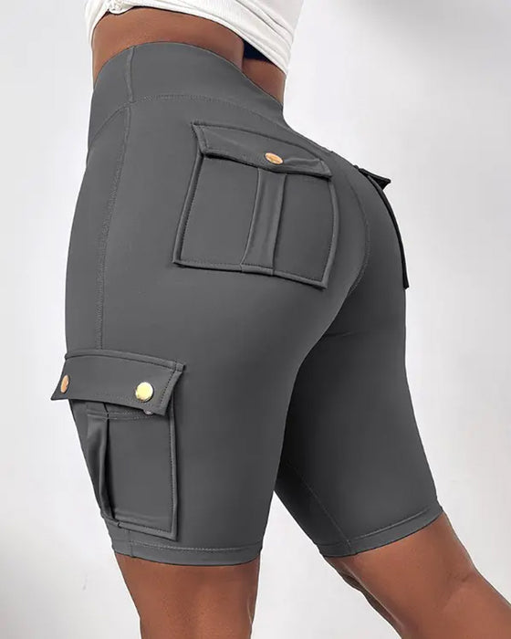 Shorts mit hoher Taille und Taschen