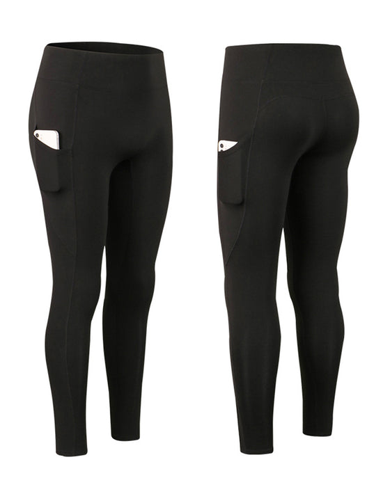 Einfarbige Leggings mit Fleece-Taschen