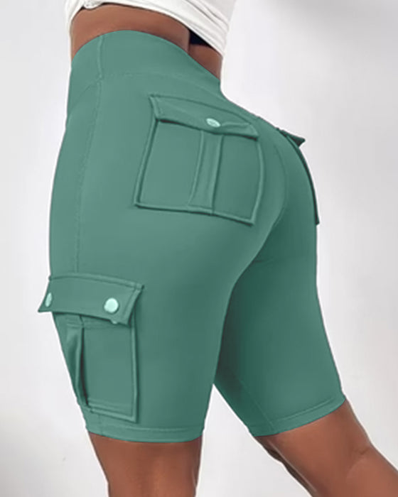 Shorts mit hoher Taille und Taschen