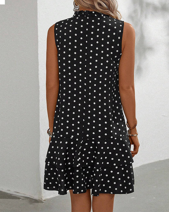 Kleid ohne Ärmel und Polka Dot