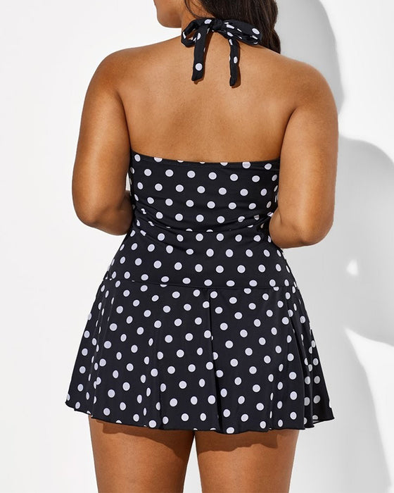 Tankini mit Halterneck und Polka Dots