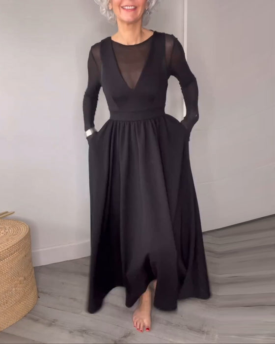 kleid mit plissiertem hosenträger und großem saum