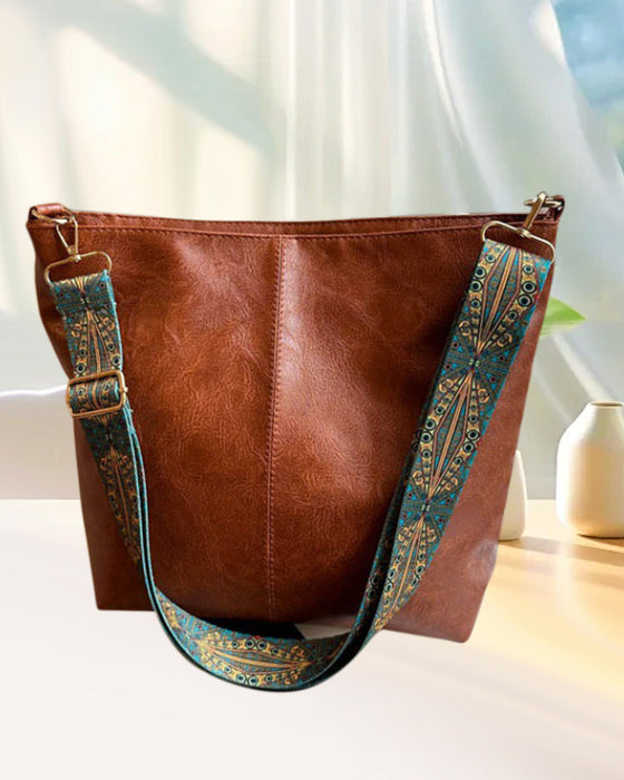 Eimertasche mit großem Fassungsvermögen und Vintage-Schultergurt