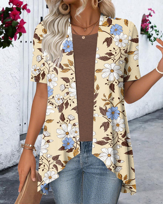 Bluse Fake Zweiteiler Blumenmuster