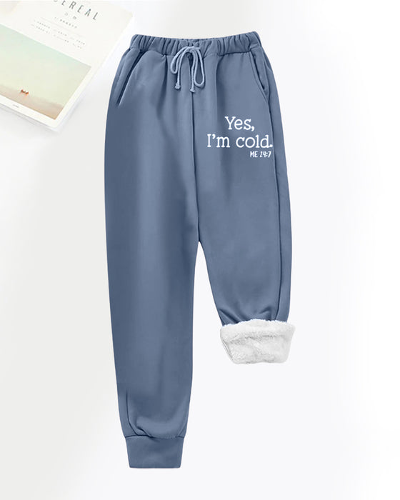 Freizeithose aus Fleece mit Buchstaben-Print