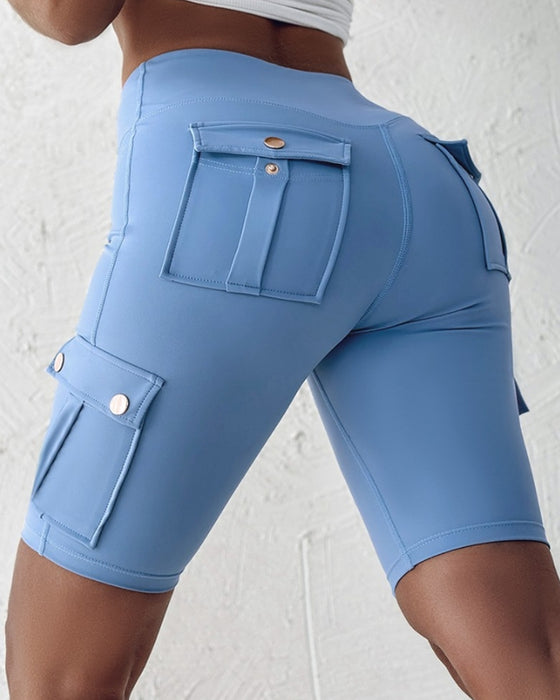 Shorts mit hoher Taille und Taschen