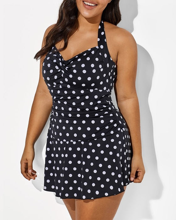 Tankini mit Halterneck und Polka Dots