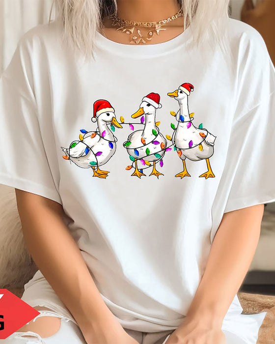 T-Shirt mit fröhlichem Weihnachts-Enten-Print