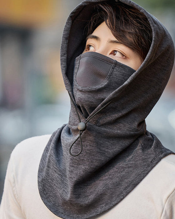 Gesichtsmaske mit Kapuze und Halswärmer zum Radfahren