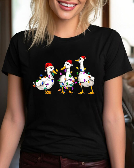 T-Shirt mit fröhlichem Weihnachts-Enten-Print