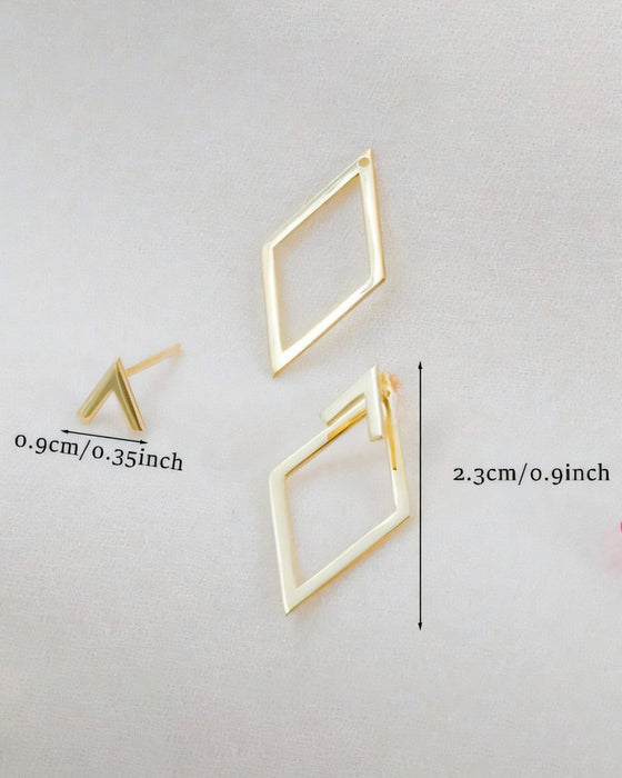 Schlichte, elegante Ohrringe in Rautenform