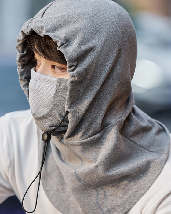 Gesichtsmaske mit Kapuze und Halswärmer zum Radfahren