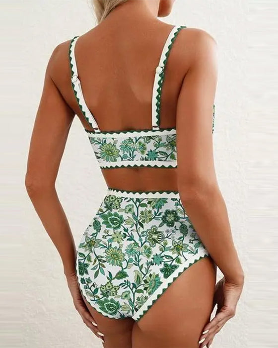 Badeanzug im lässigen Resort-Stil mit Aufdruck, zweiteilig