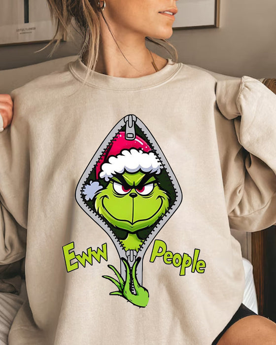 Lässiges Sweatshirt mit Grinch-Cartoon-Buchstaben-Aufdruck