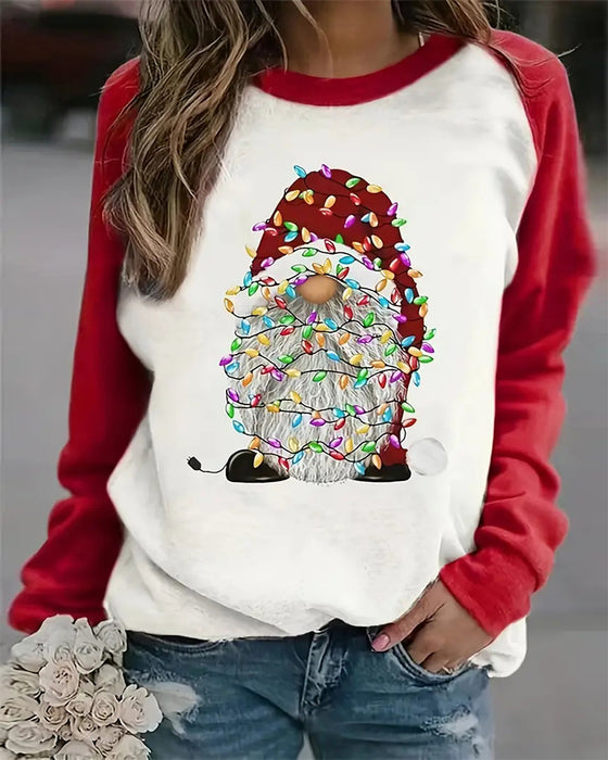 Sweatshirt mit Rundhalsausschnitt und lebendigem Weihnachts-Print