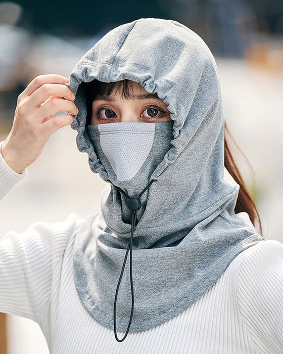 Gesichtsmaske mit Kapuze und Halswärmer zum Radfahren