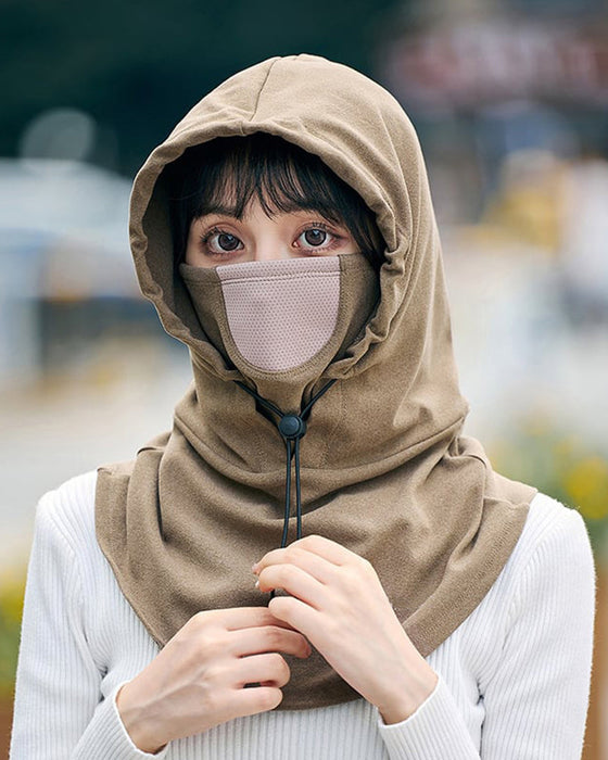 Gesichtsmaske mit Kapuze und Halswärmer zum Radfahren