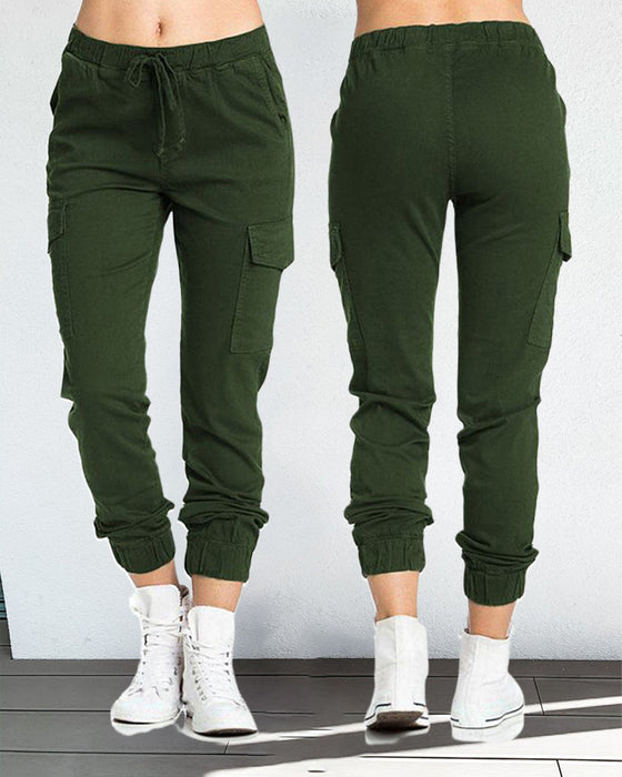 Cargohose mit elastischer taille