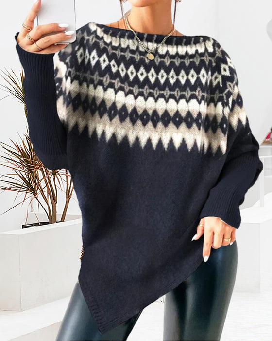 Pullover mit rundem Hals und lässig