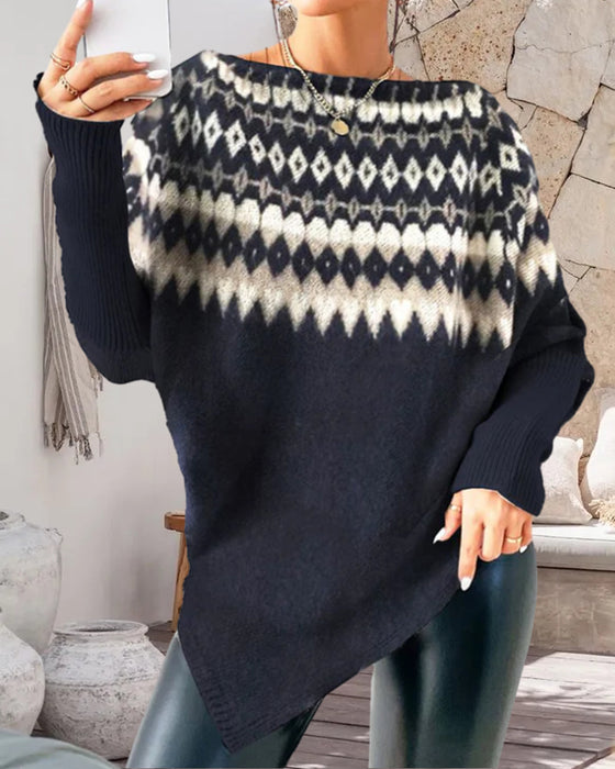 Pullover mit rundem Hals und lässig