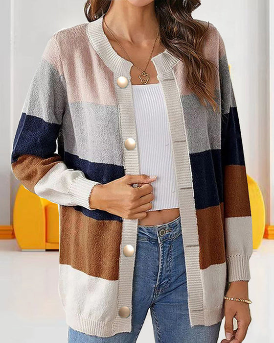 Colorblock-Cardigan für Kvinner