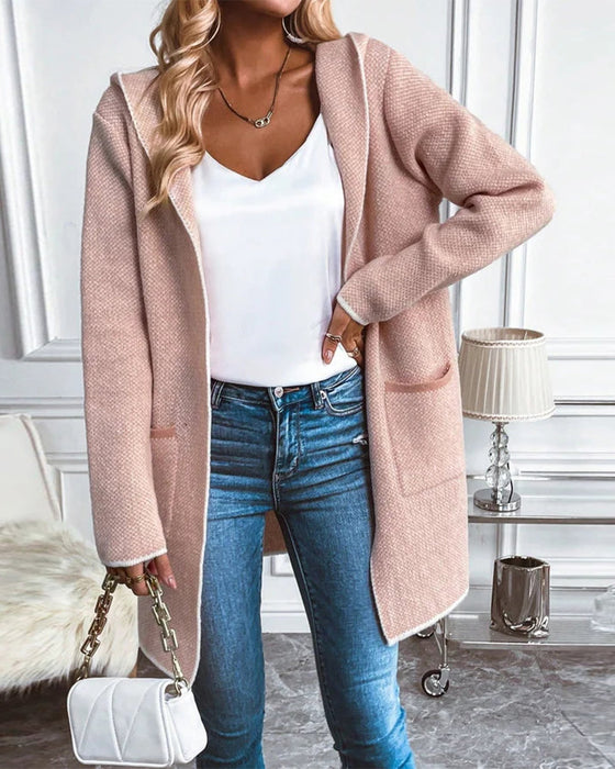 Elegante lässige Strickjacke mit Taschen