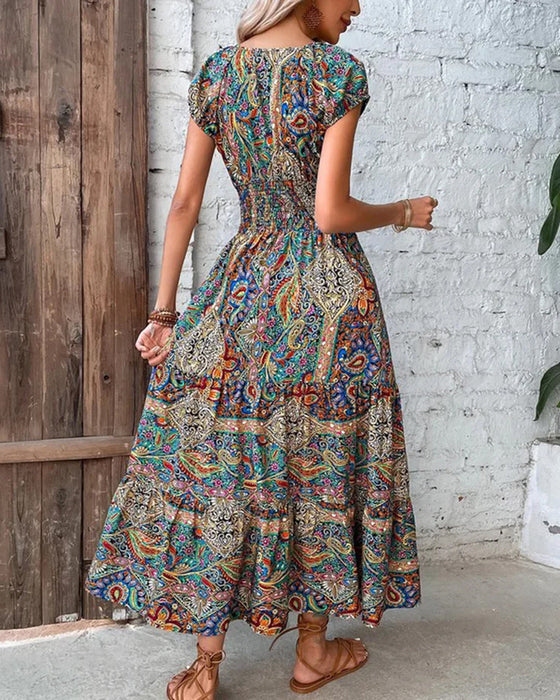 Elegantes Kleid mit Vintage-Print