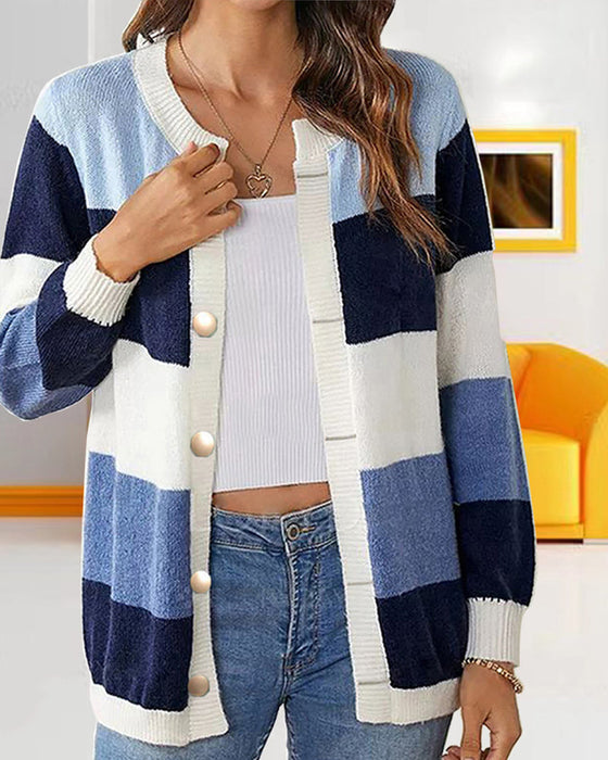 Colorblock-Cardigan für Kvinner