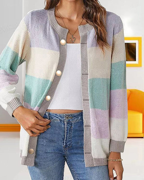 Colorblock-Cardigan für Kvinner