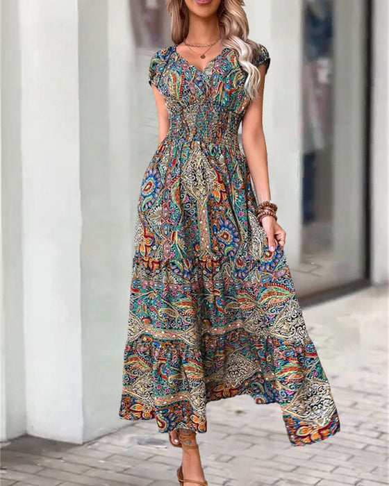 Elegantes Kleid mit Vintage-Print