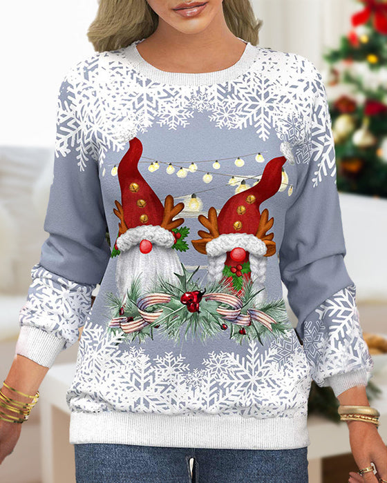 Bedrucktes sweatshirt mit raglanärmeln im weihnachtsmotiv