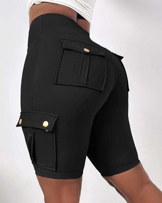 Shorts mit hoher Taille und Taschen