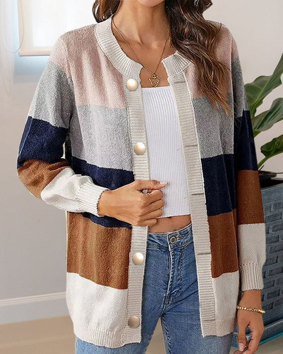 Colorblock-Cardigan für Kvinner