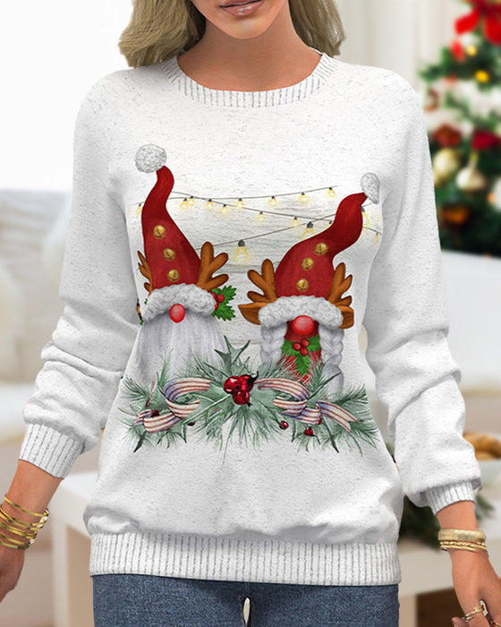 Bedrucktes sweatshirt mit raglanärmeln im weihnachtsmotiv