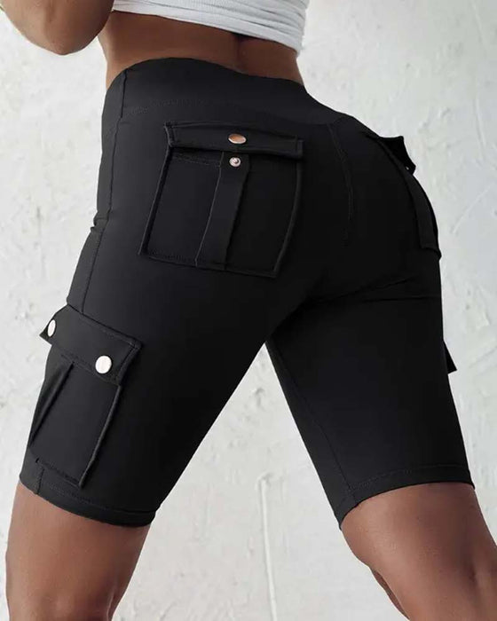 Shorts mit hoher Taille und Taschen