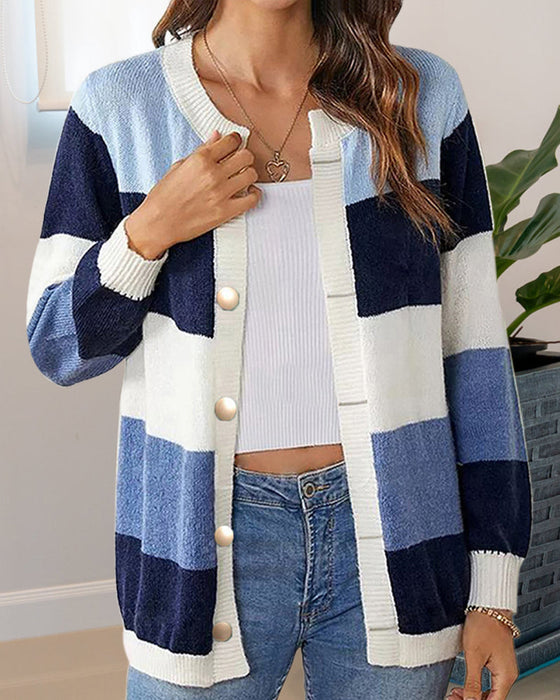 Colorblock-Cardigan für Kvinner