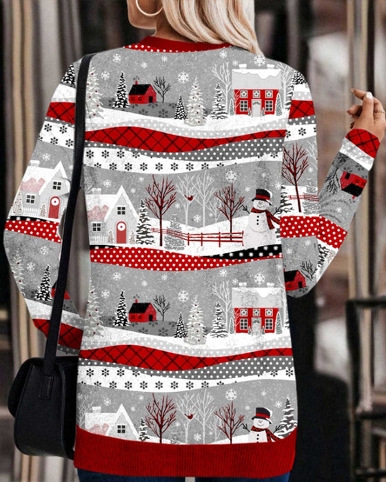 Kreuz-Sweatshirt mit Weihnachtsdruck