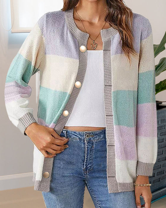 Colorblock-Cardigan für Kvinner