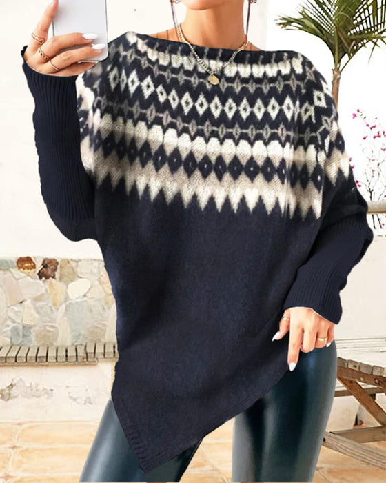 Pullover mit rundem Hals und lässig